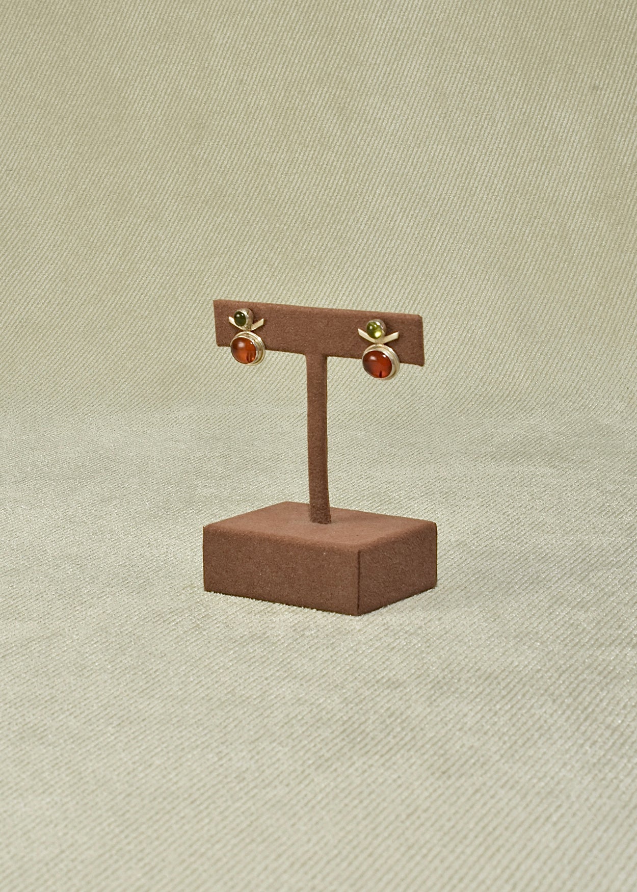 Modernist Amber Peridot Earrings