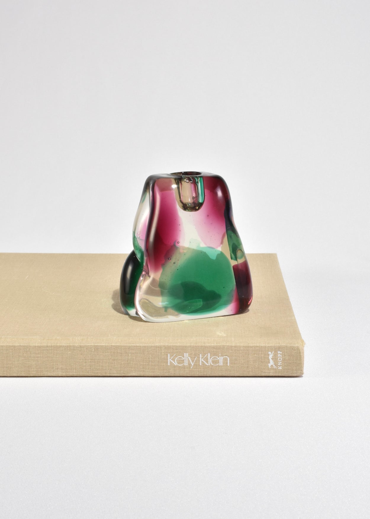 Colorful Art Glass Candleholder Set
