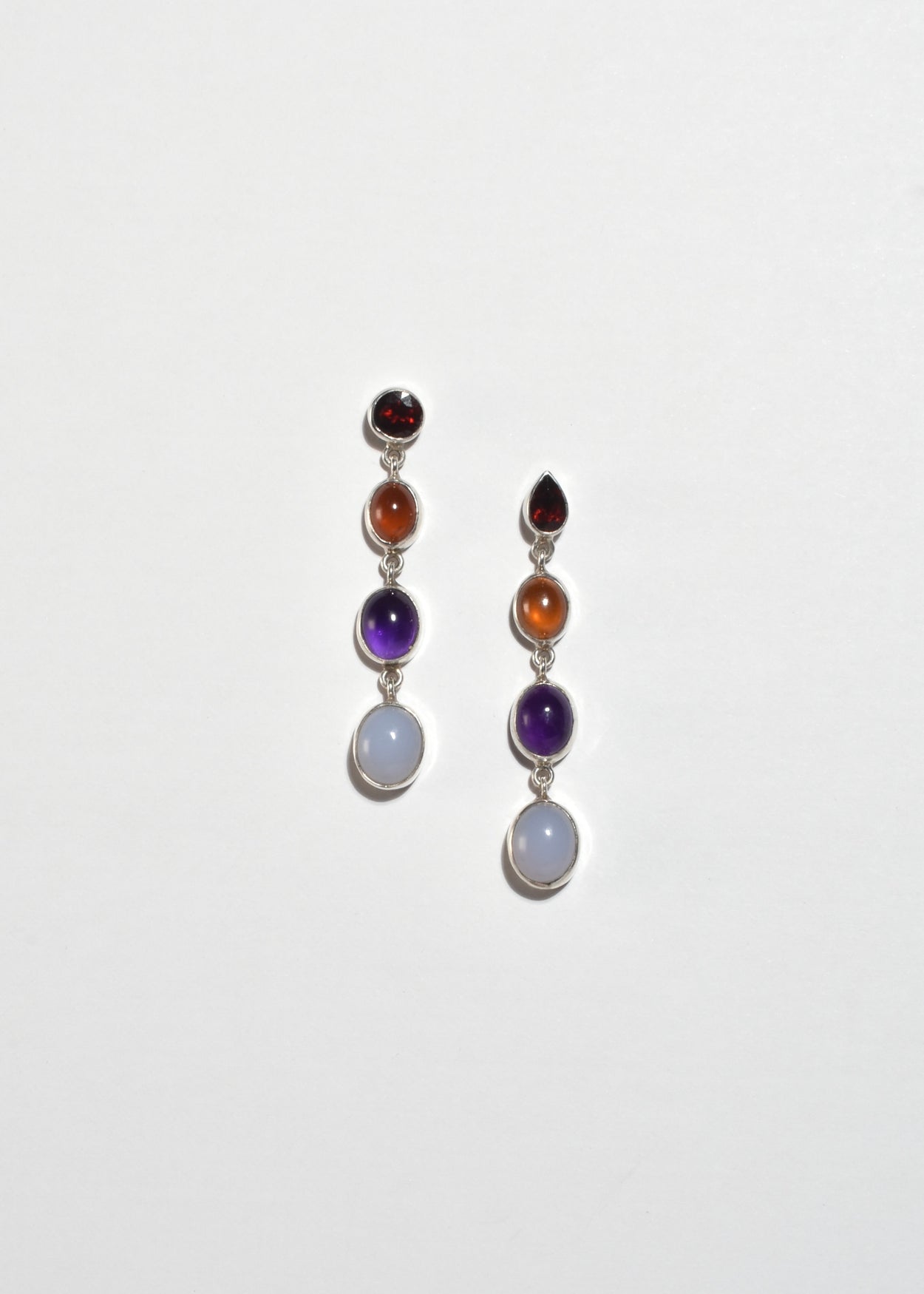 Graduated Multi Stone Earrings