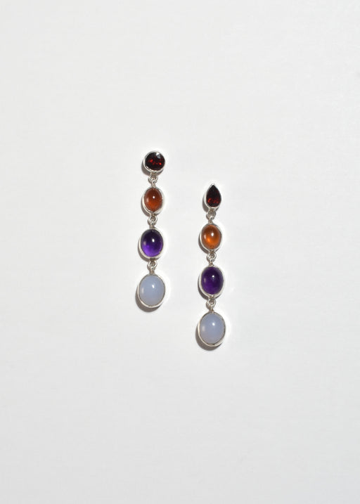 Graduated Multi Stone Earrings