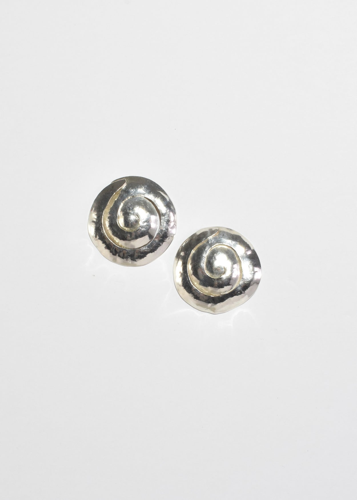 Hammered Spiral Earrings