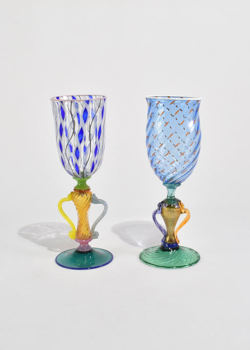 Colorful Glass Goblet Set