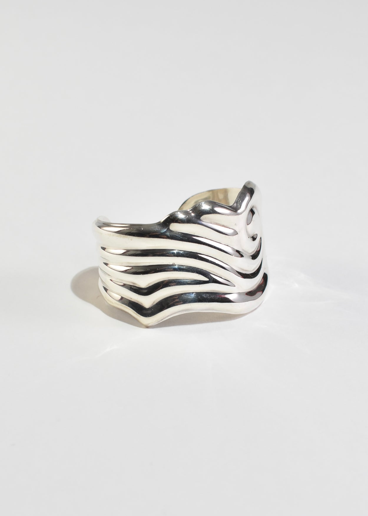 Sculptural Sterling Cuff Bracelet