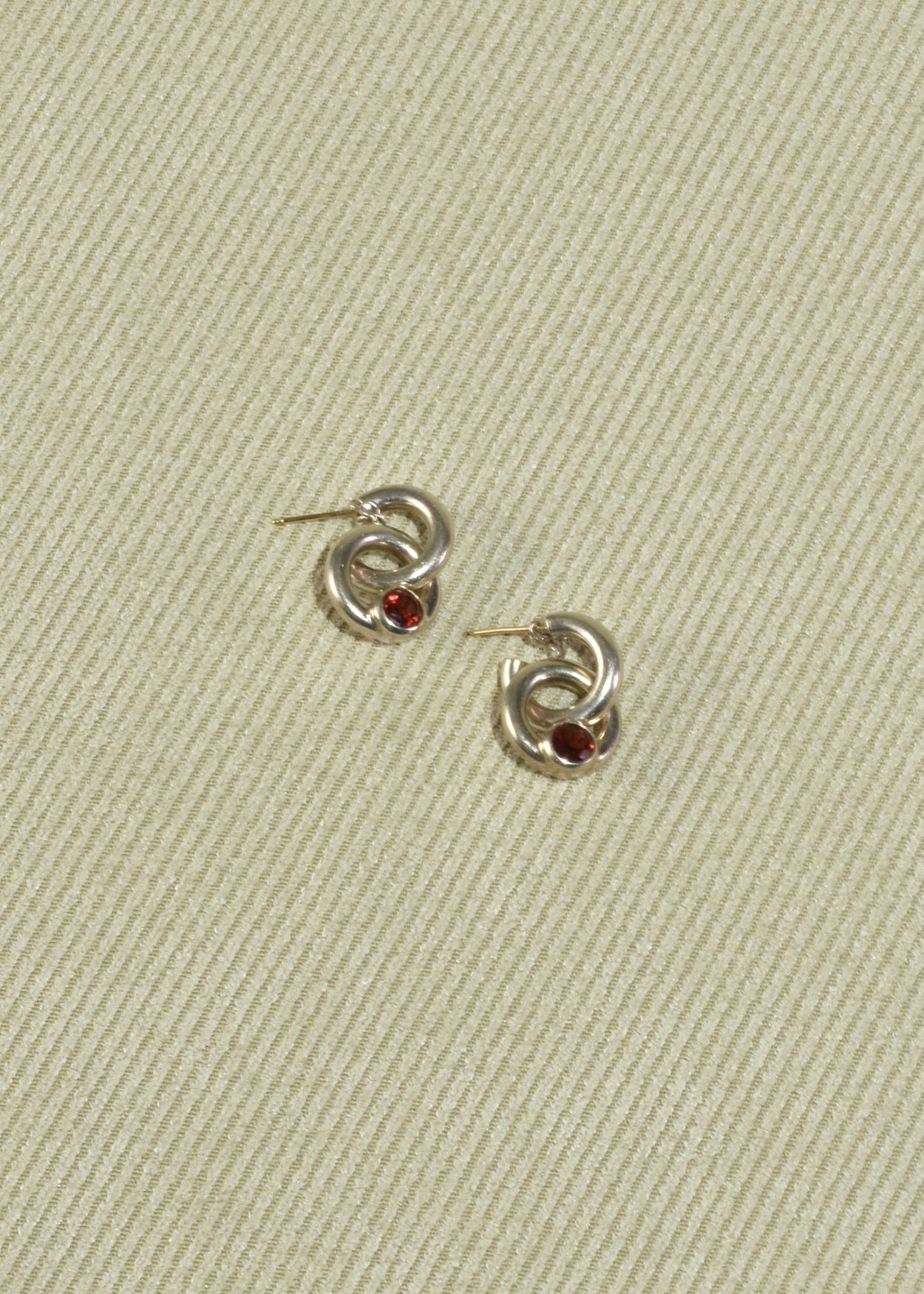 Ruby Circle Link Earrings