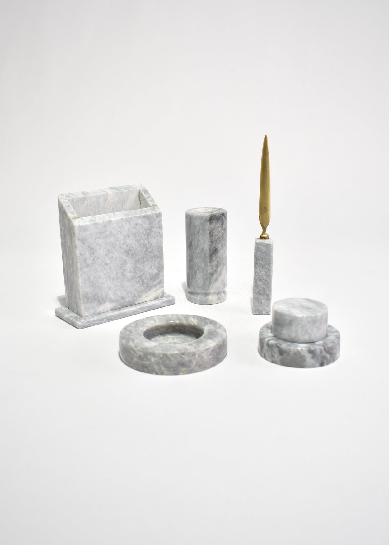 Grey Marble Desk Set