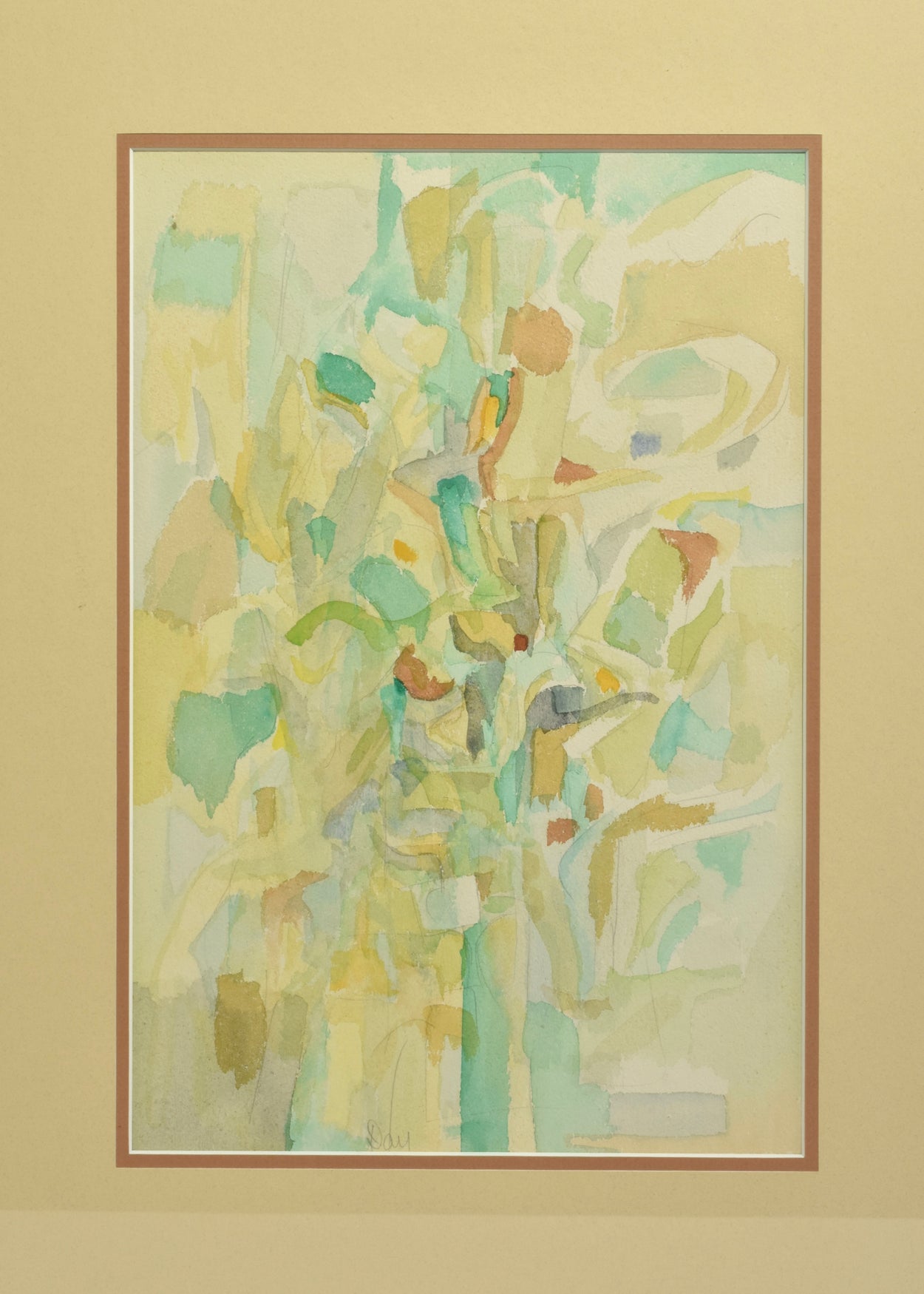 Layered Watercolor Composition, Framed