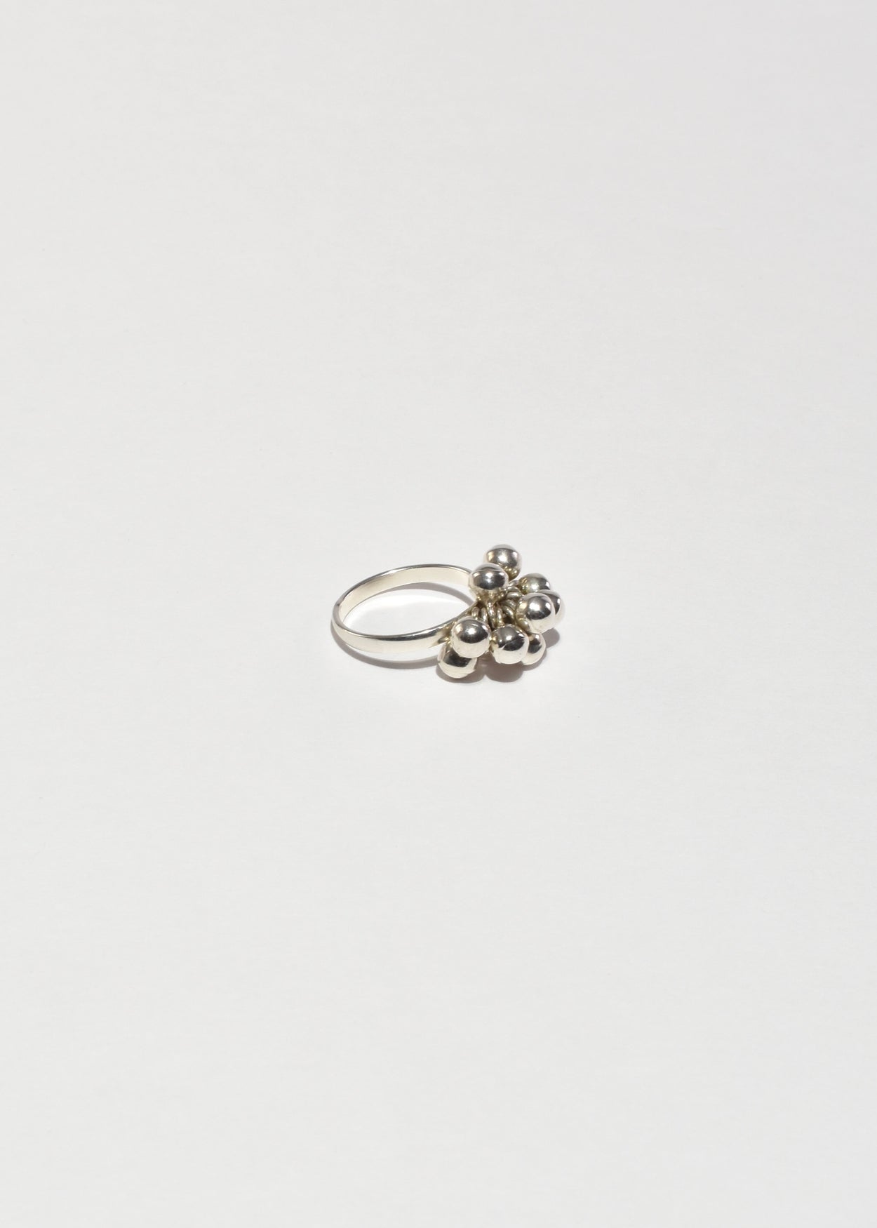 Sterling Cluster Bead Ring