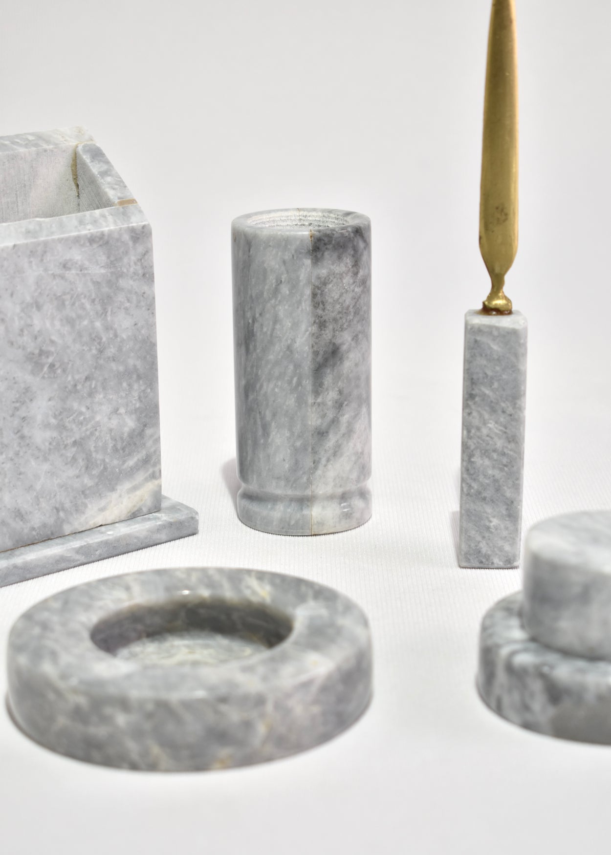 Grey Marble Desk Set