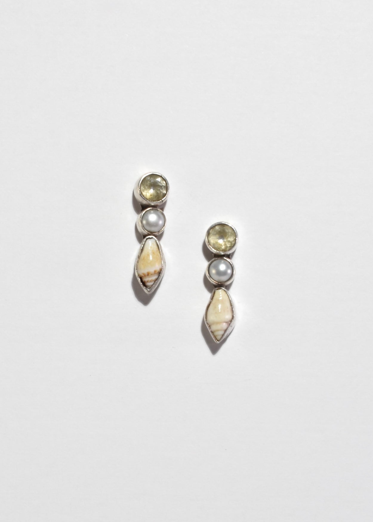 Quartz Pearl Shell Earrings