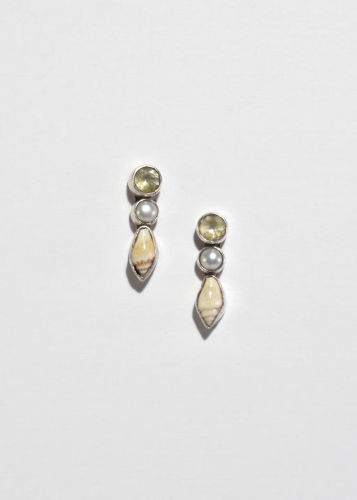 Quartz Pearl Shell Earrings