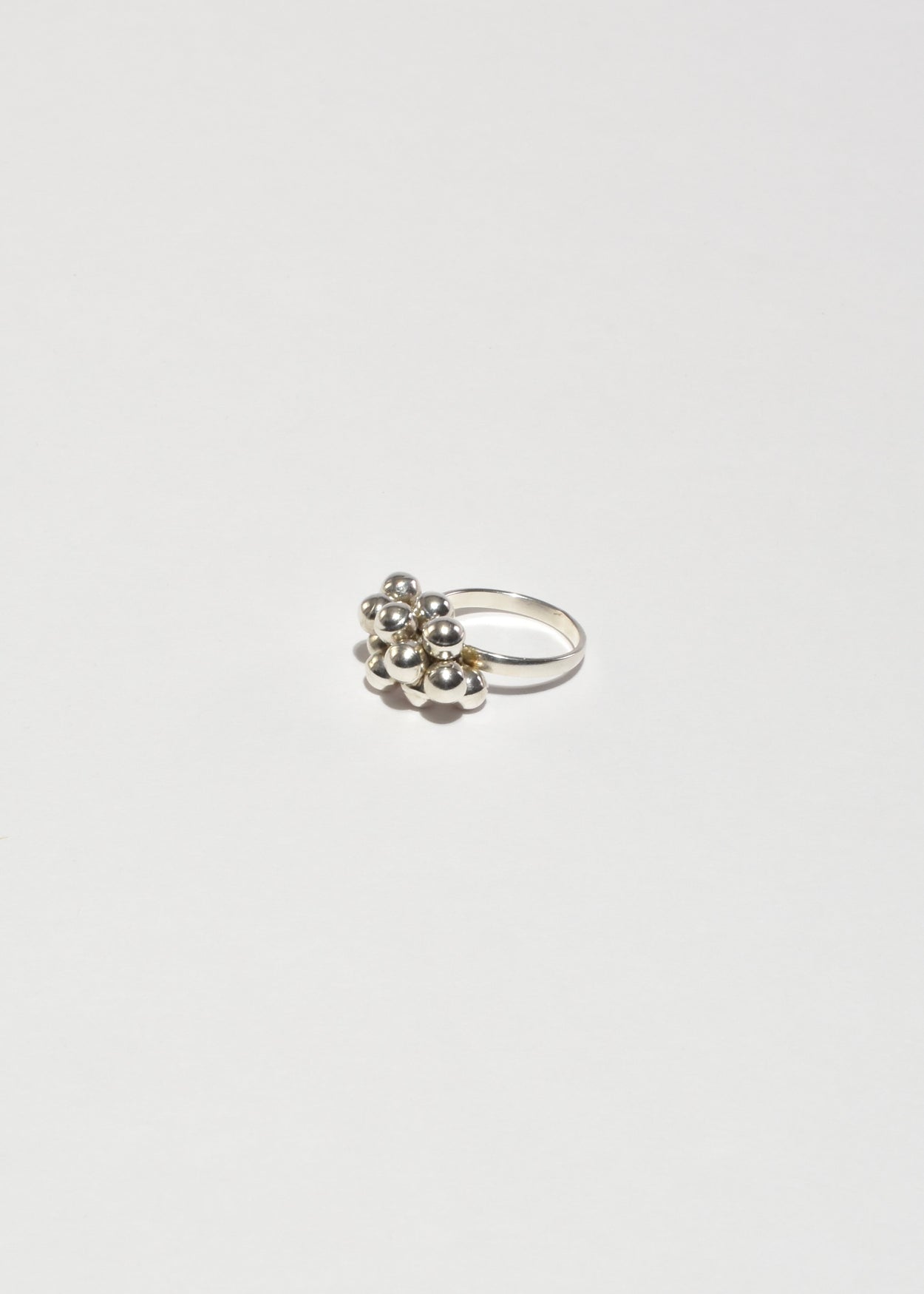 Sterling Cluster Bead Ring