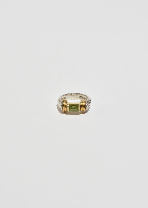 Ribbed Peridot Ring
