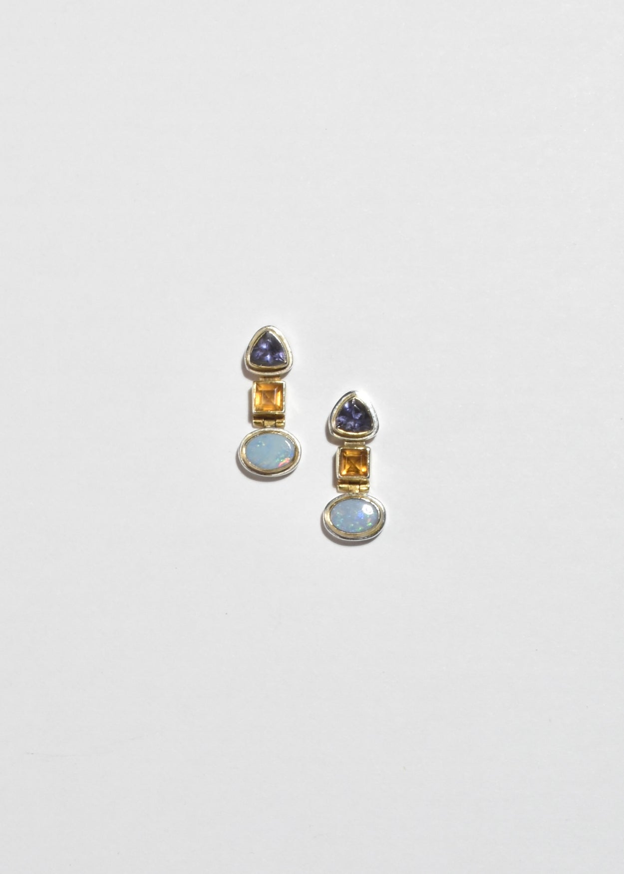 Opal Citrine Iolite Earrings