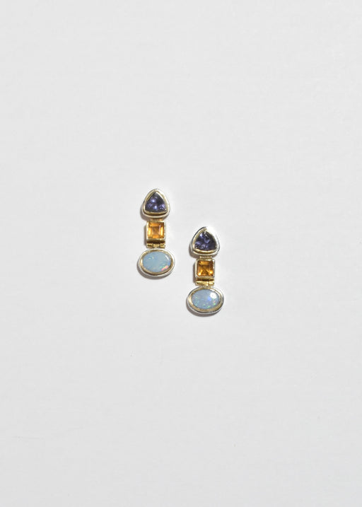 Opal Citrine Iolite Earrings