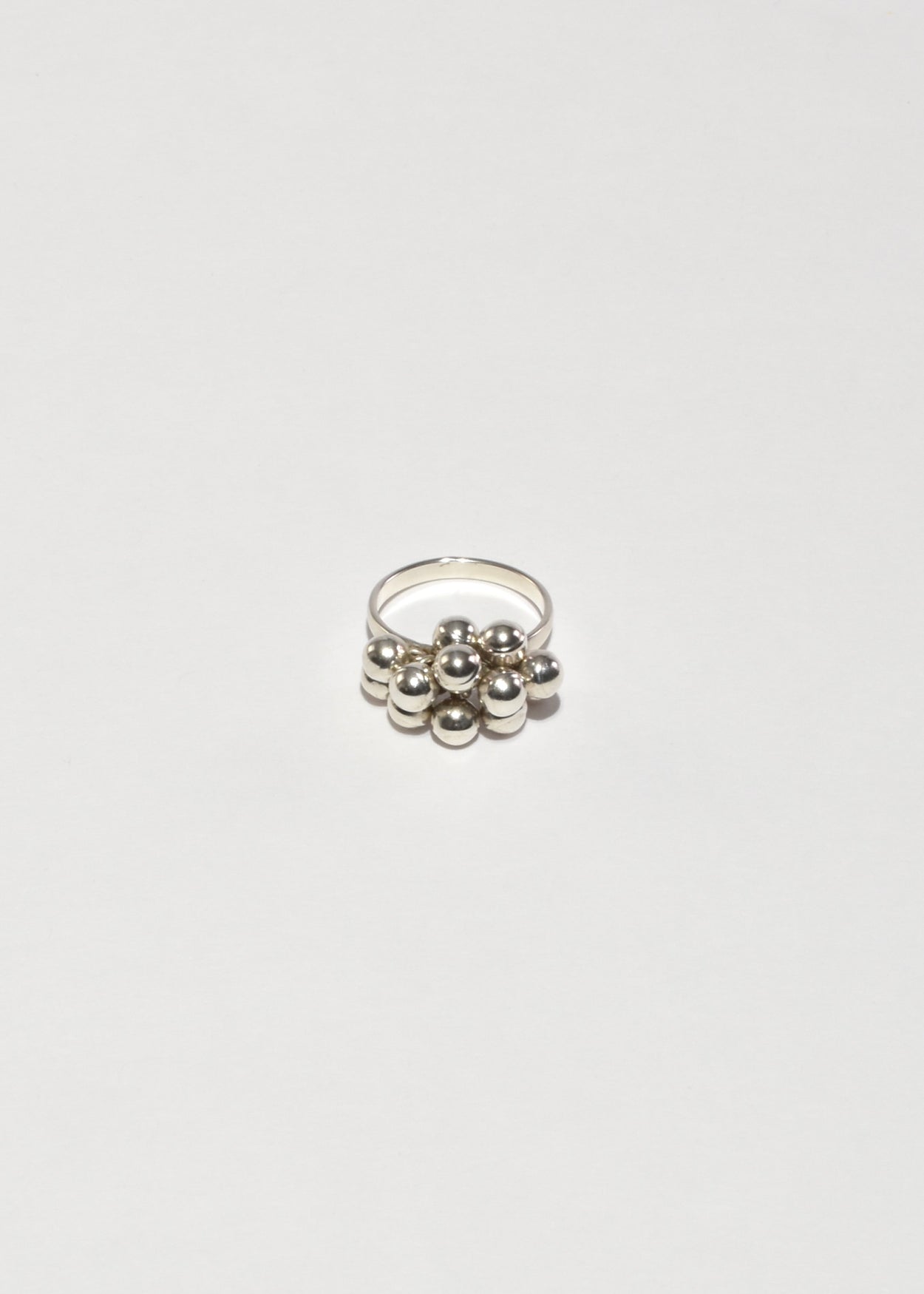 Sterling Cluster Bead Ring