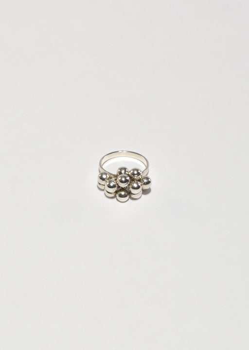 Sterling Cluster Bead Ring