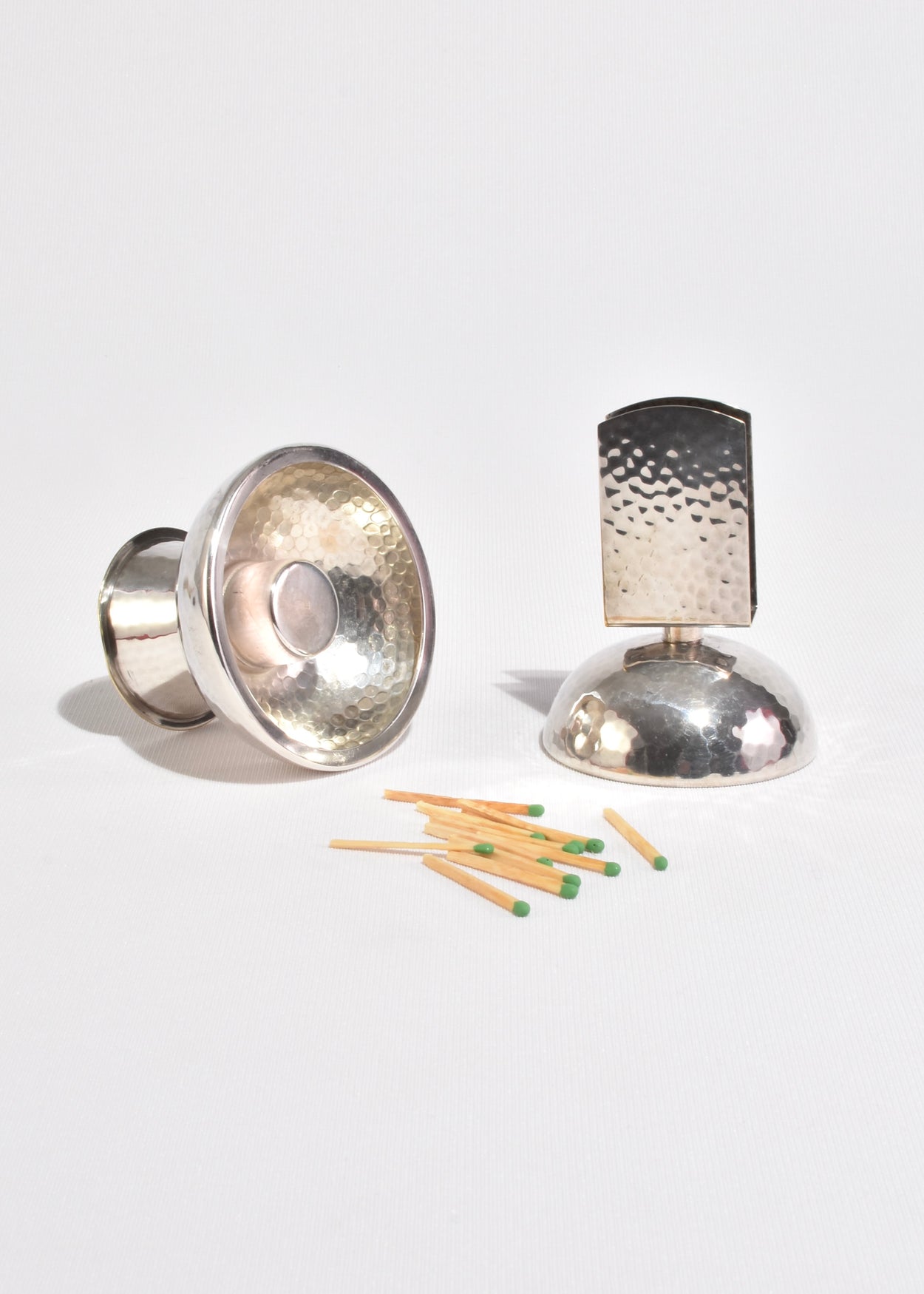 Hammered Ashtray and Match Holder