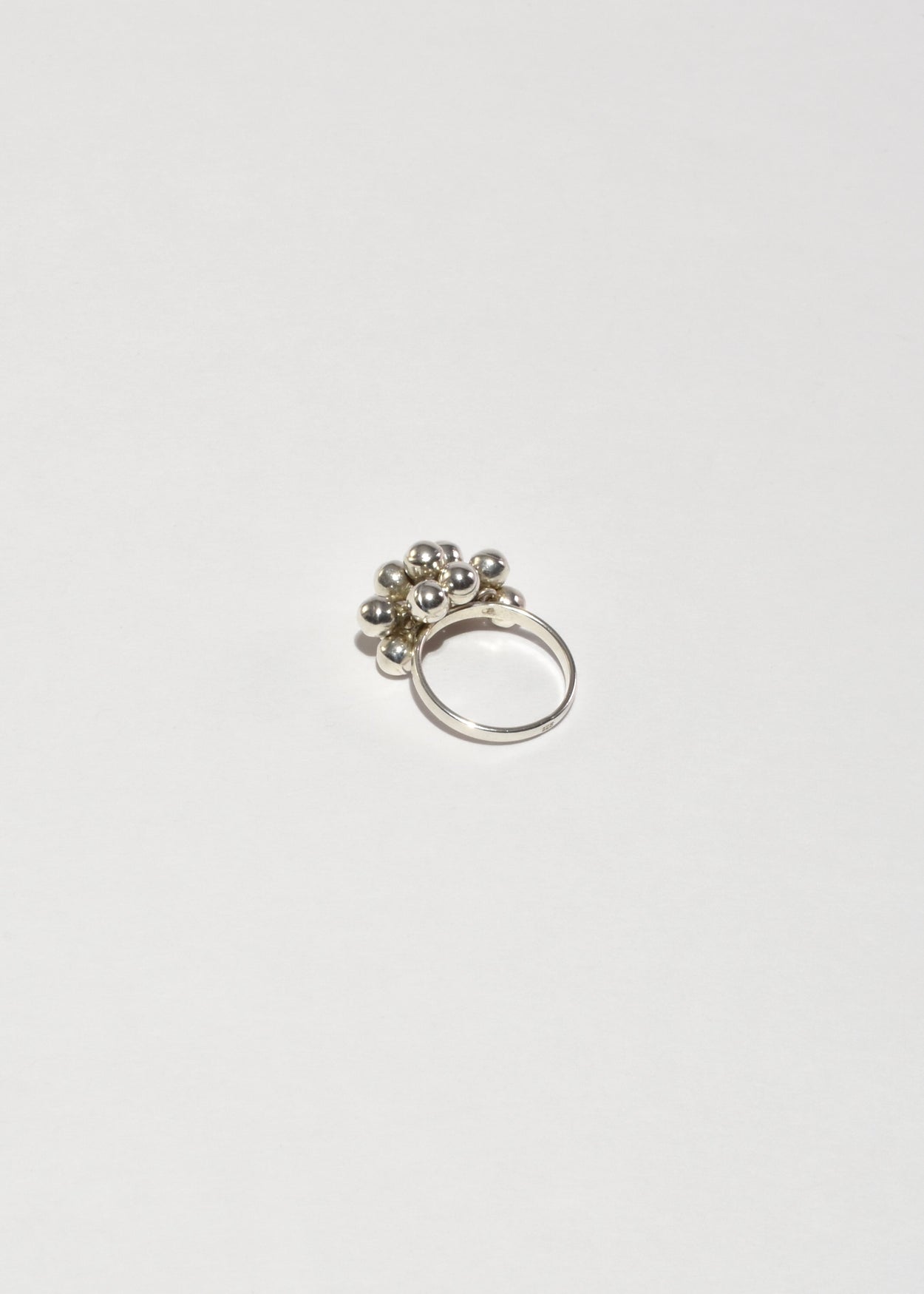 Sterling Cluster Bead Ring