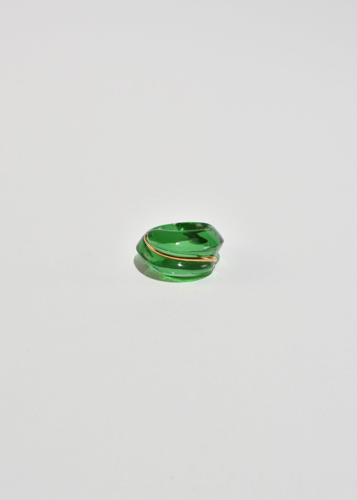 Gold Stripe Crystal Ring