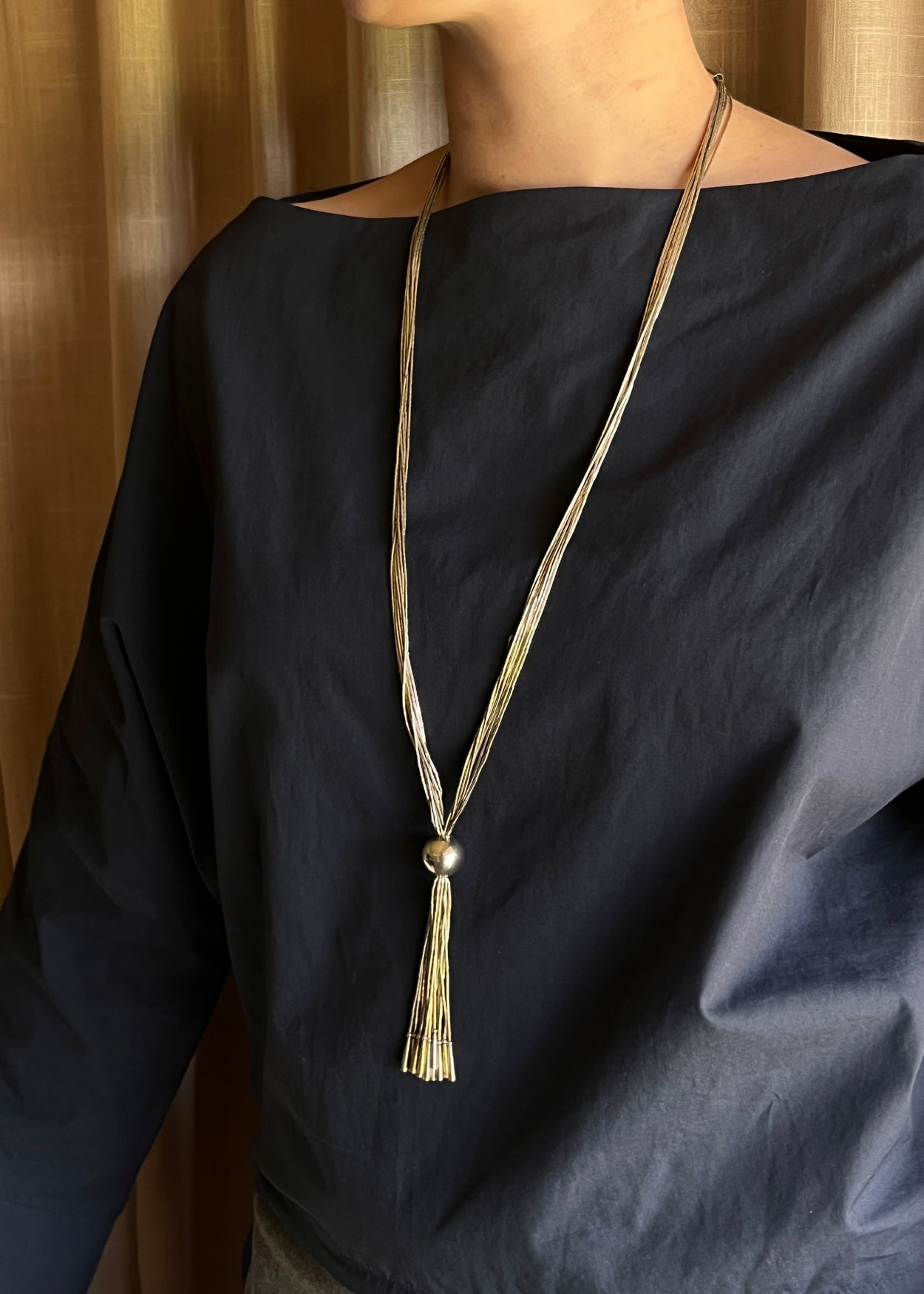 Beaded Fringe Lariat Necklace