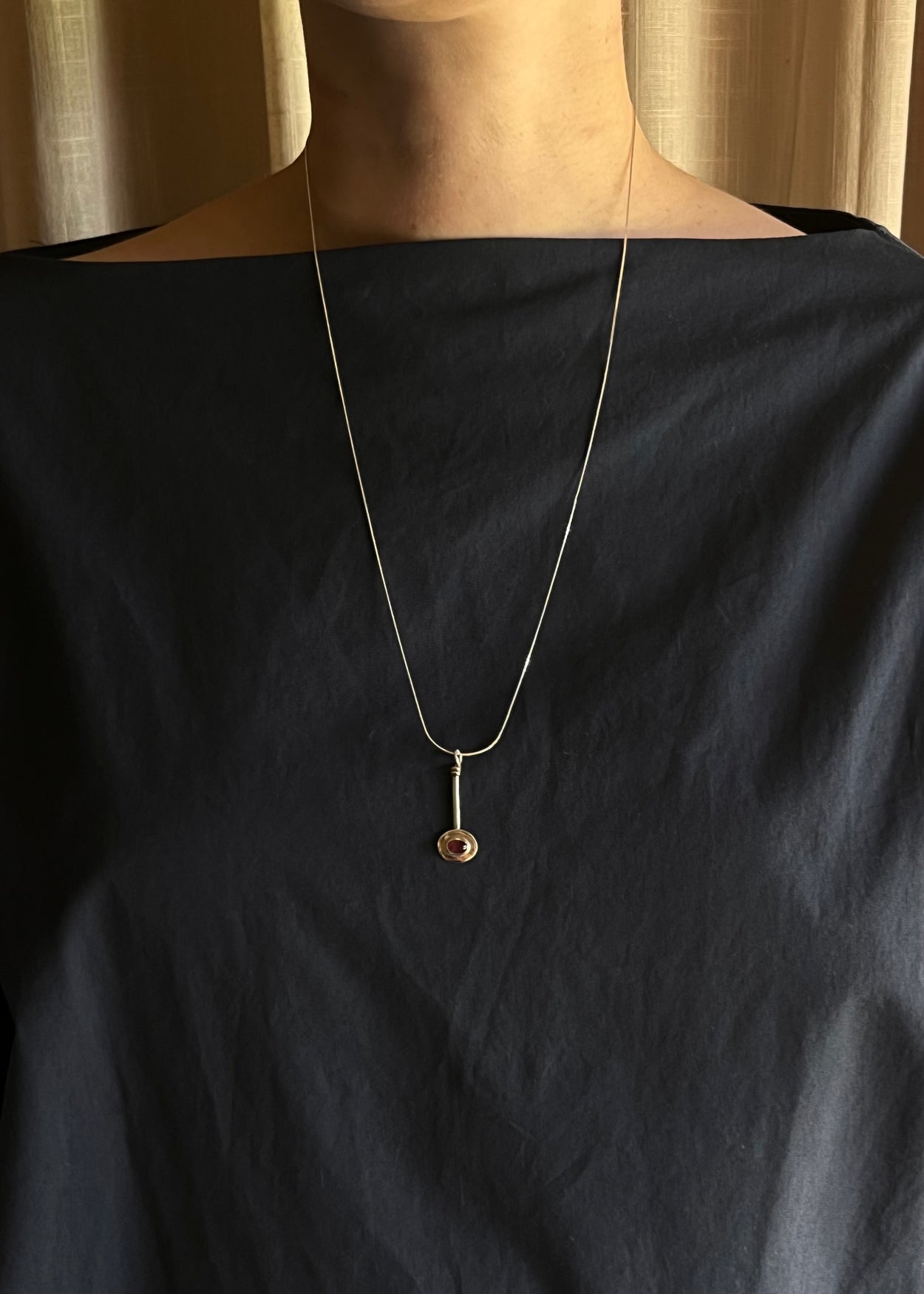 Tourmaline Bar Pendant Necklace