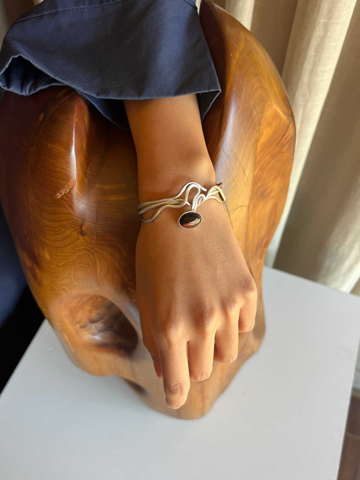 Abstract Cat's Eye Cuff Bracelet