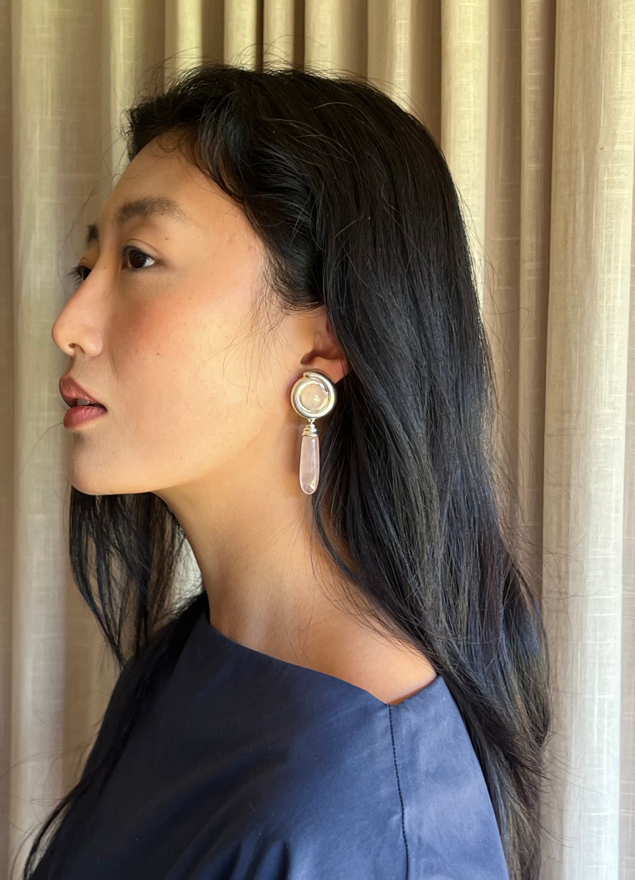 Rose Quartz Statement Earrings