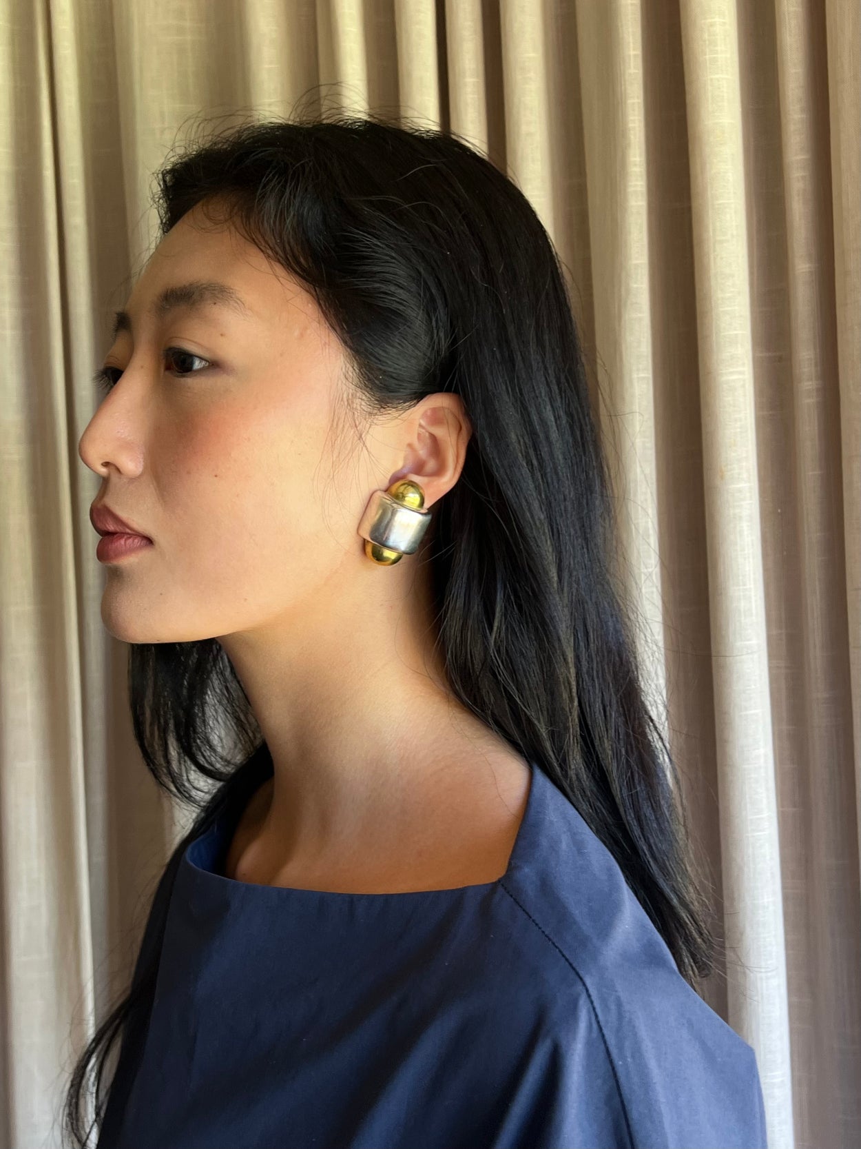 Two-Tone Statement Earrings