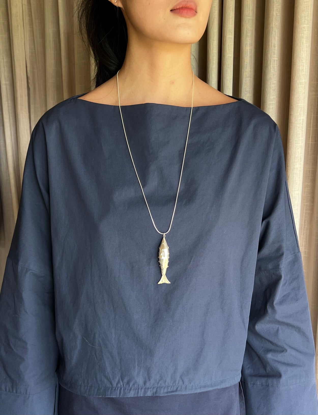 Articulated Fish Pendant Necklace