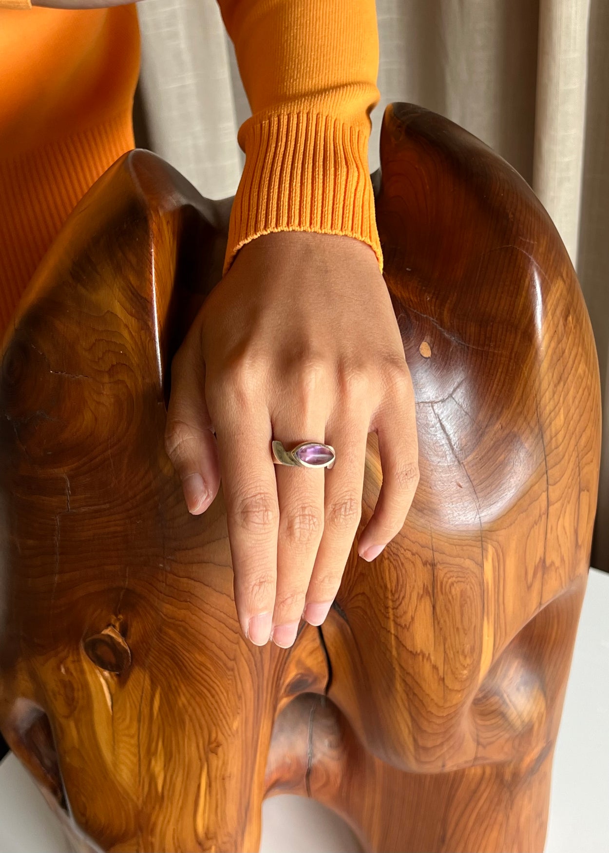Curve Amethyst Ring
