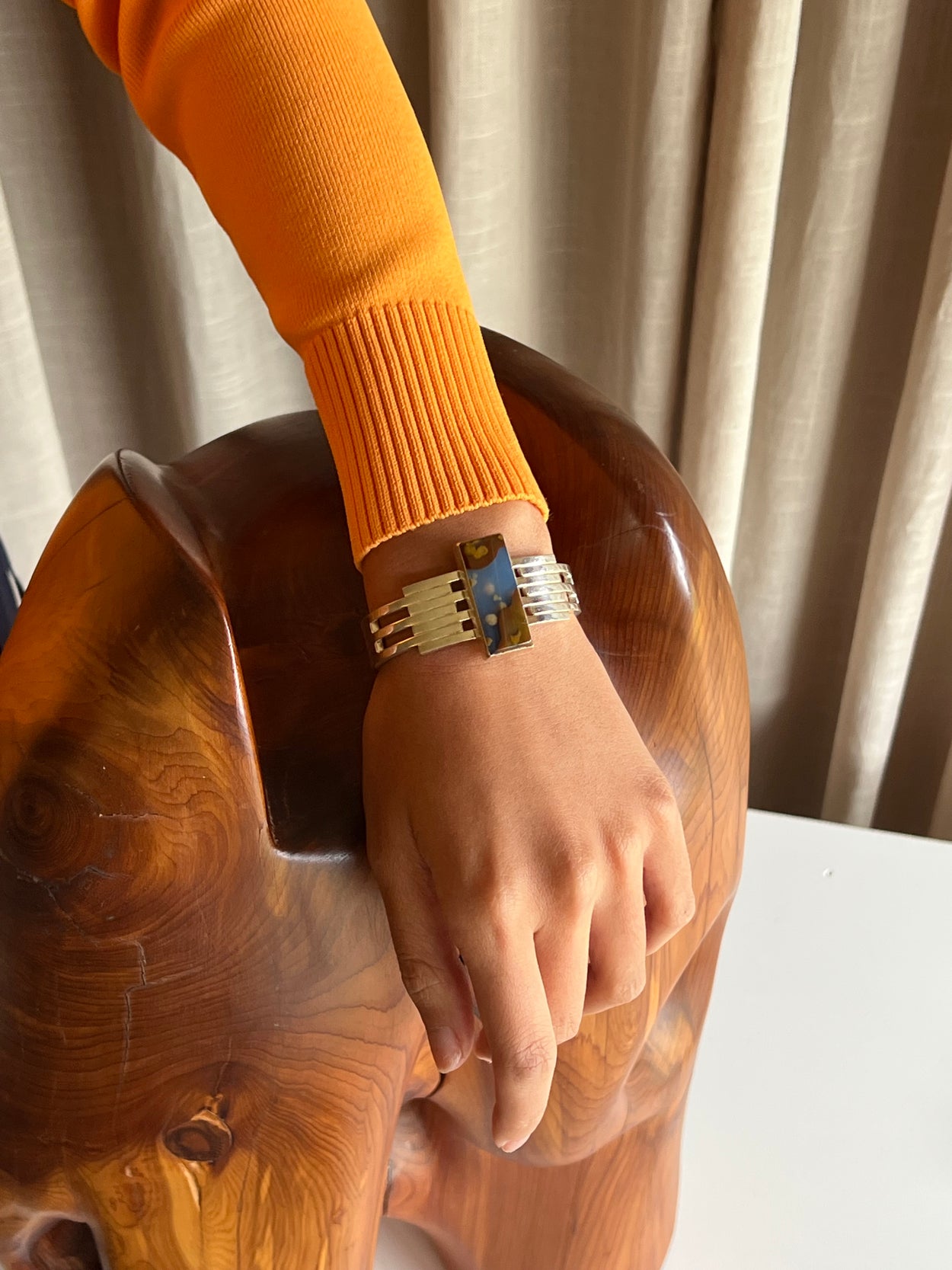 Deco Agate Cuff Bracelet