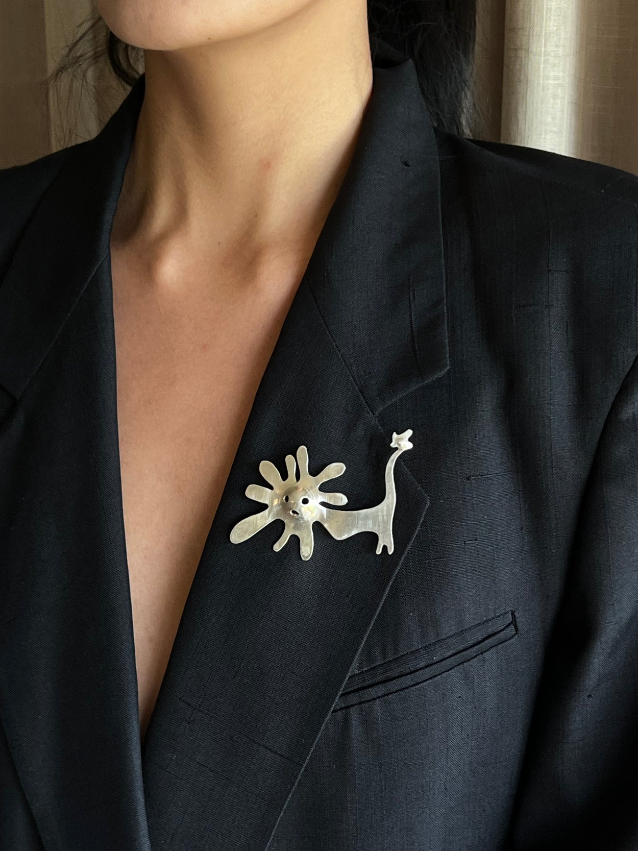 Abstract Lion Brooch