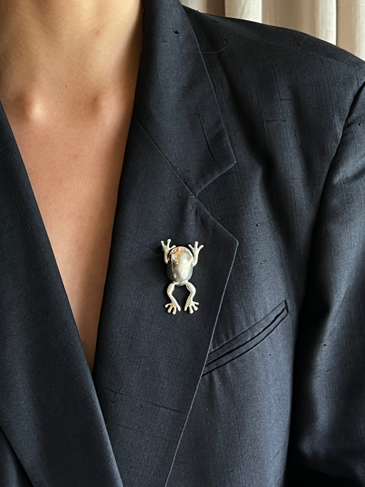 Kinetic Frog Brooch