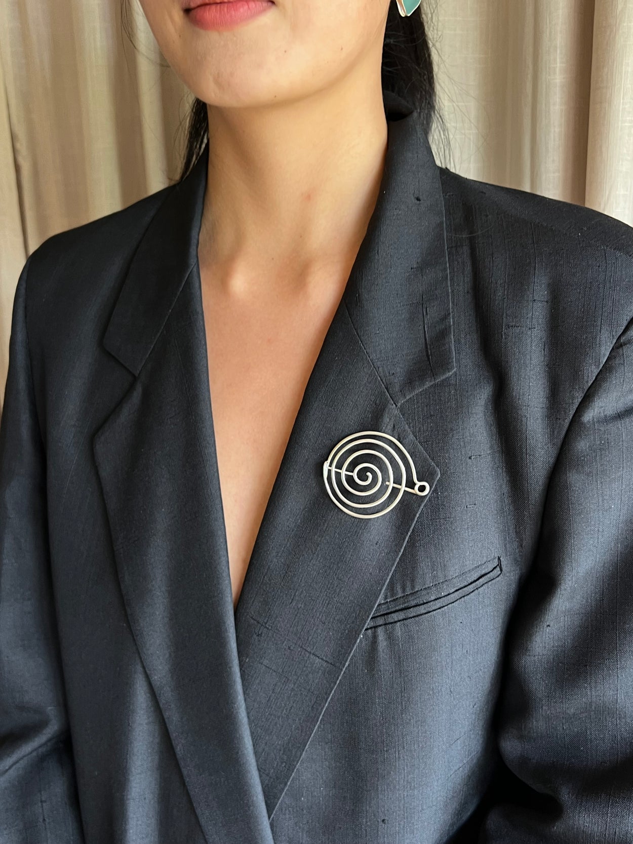 Sterling Spiral Brooch