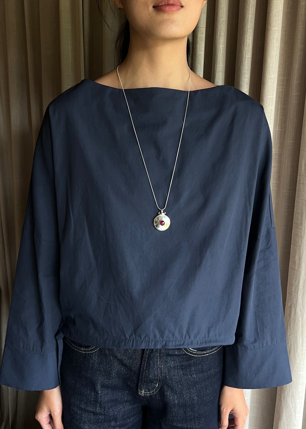 Modernist Garnet Pendant Necklace