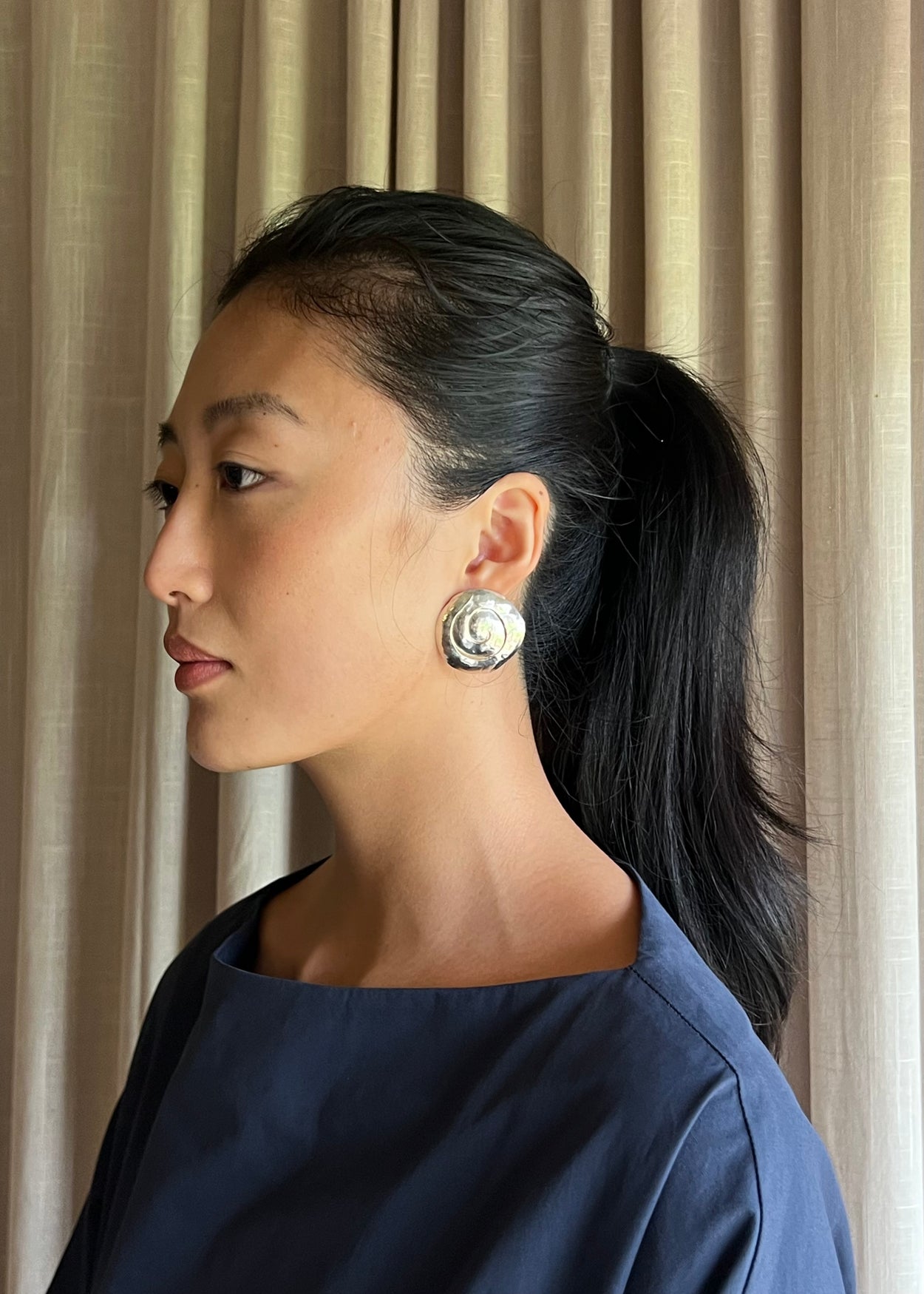 Hammered Spiral Earrings