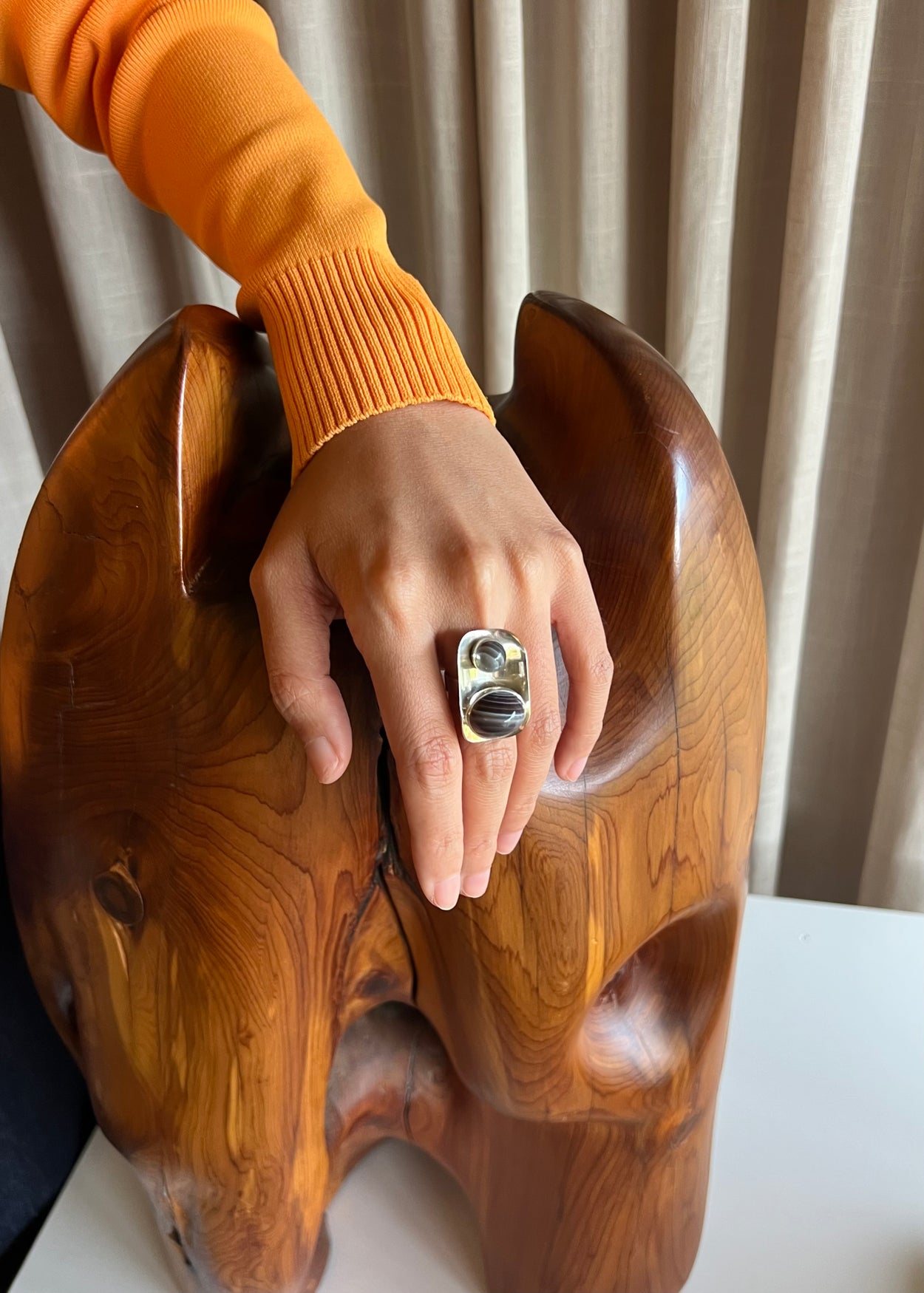 Modernist Agate Ring