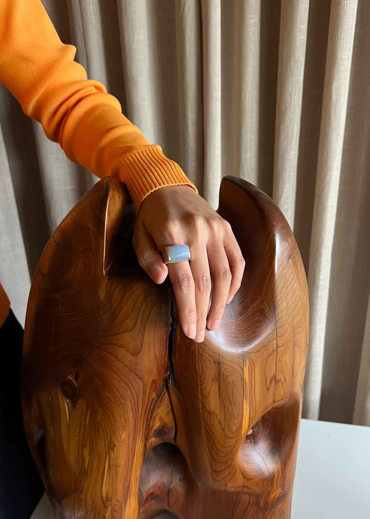 Raised Chalcedony Ring