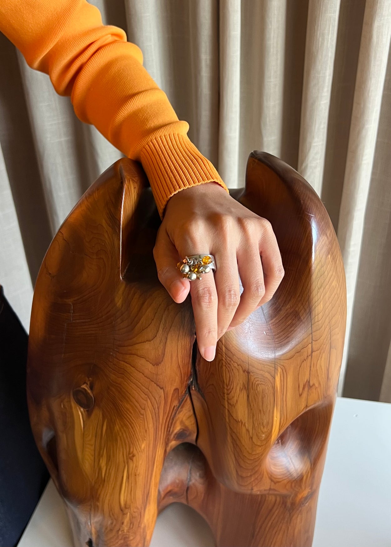 Amber Fringe Ring
