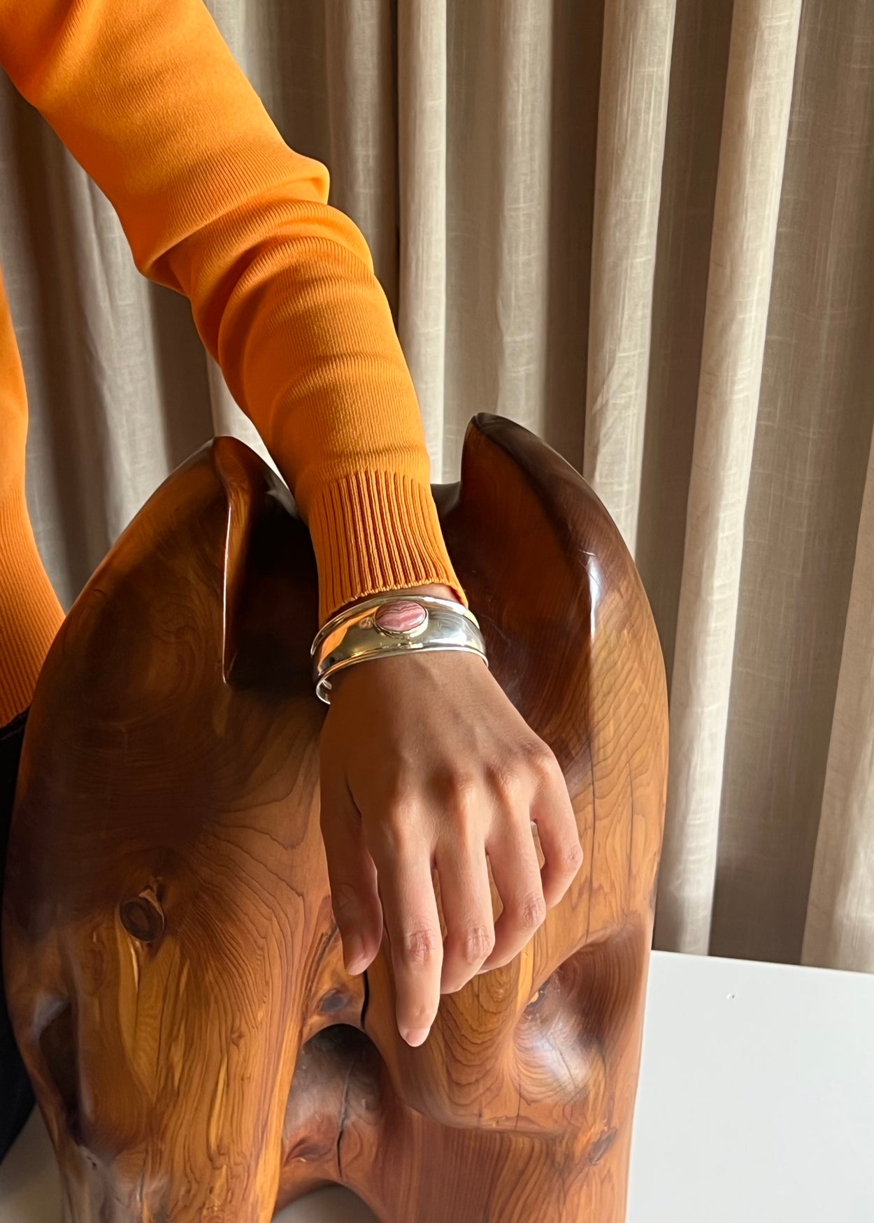Rhodochrosite Cuff Bracelet
