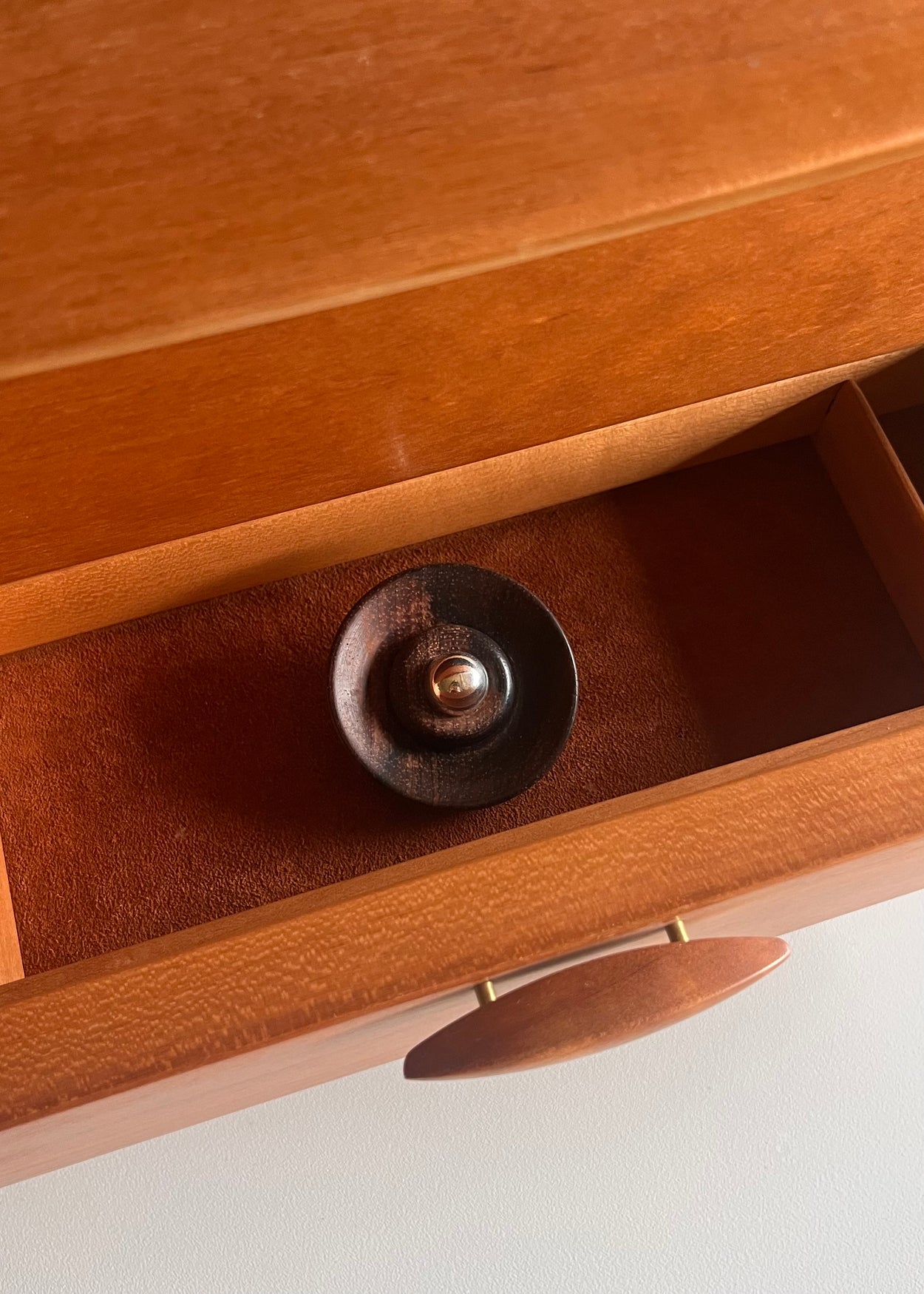 Modernist Wood Brooch