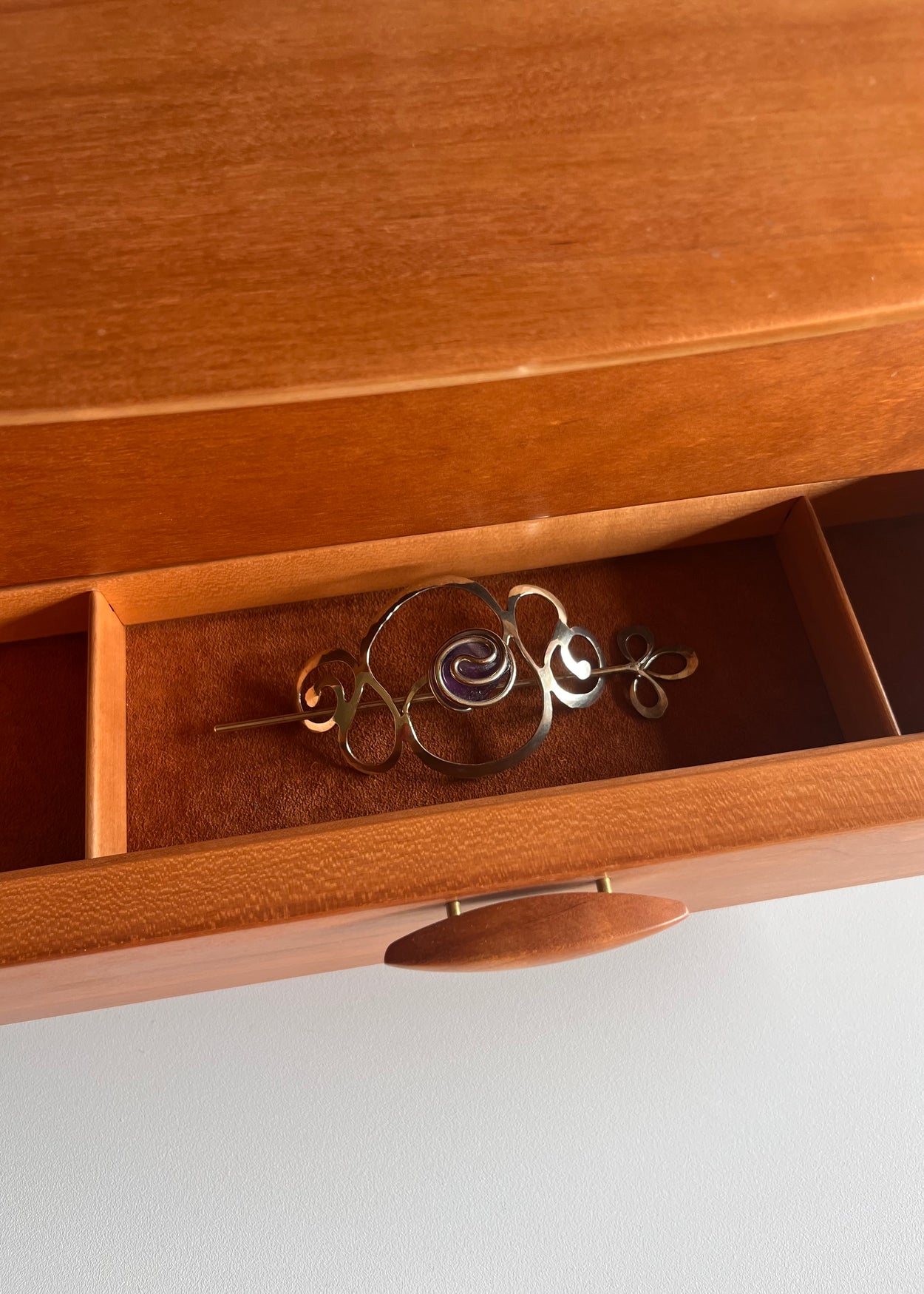 Abstract Amethyst Hair Pin