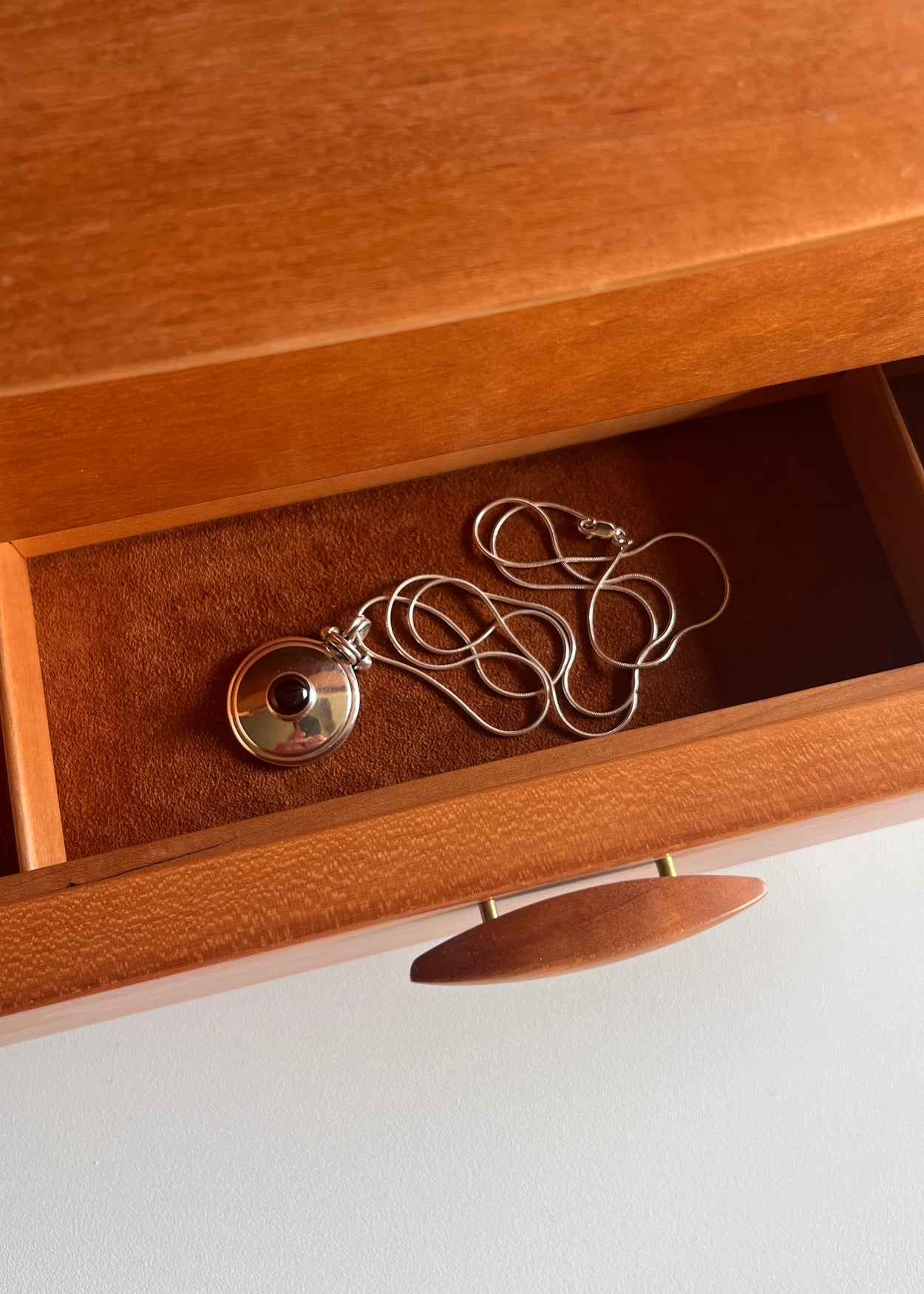 Modernist Garnet Pendant Necklace