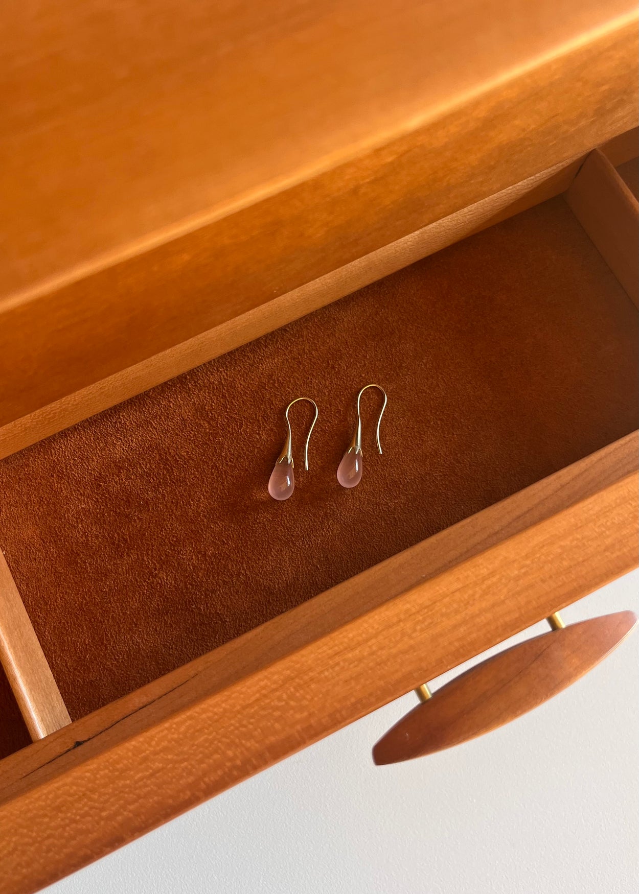 Rose Quartz Teardrop Earrings