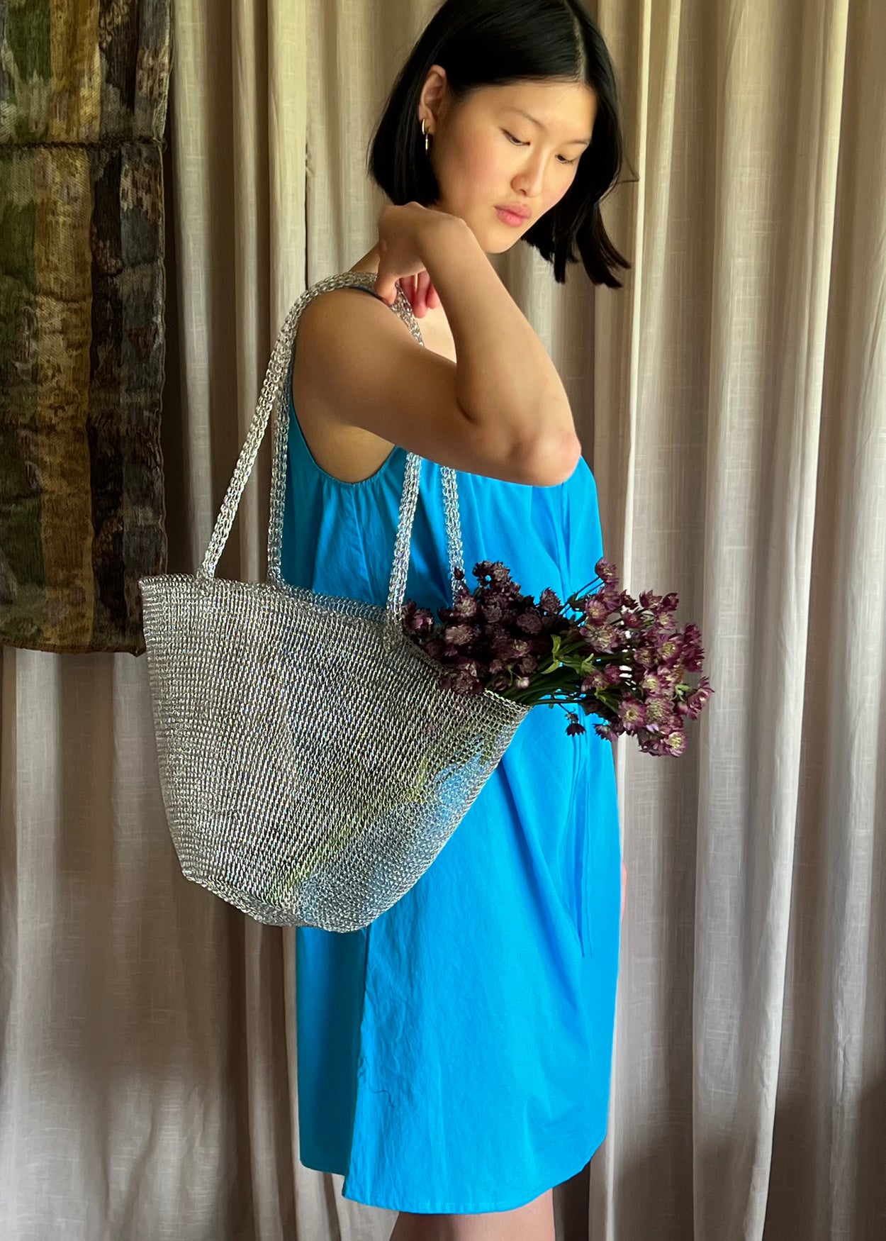 Handwoven Metal Tote