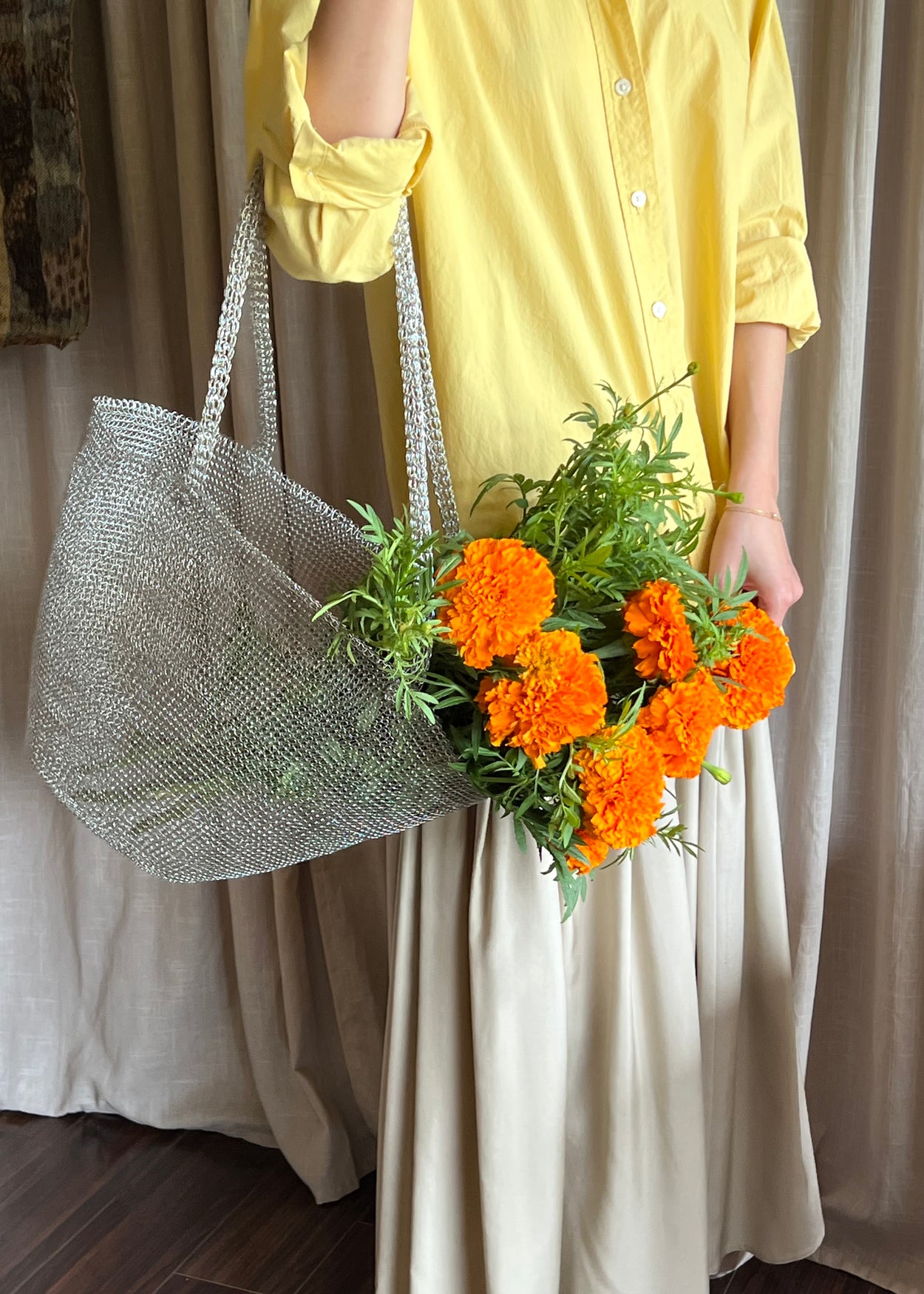 Handwoven Metal Tote