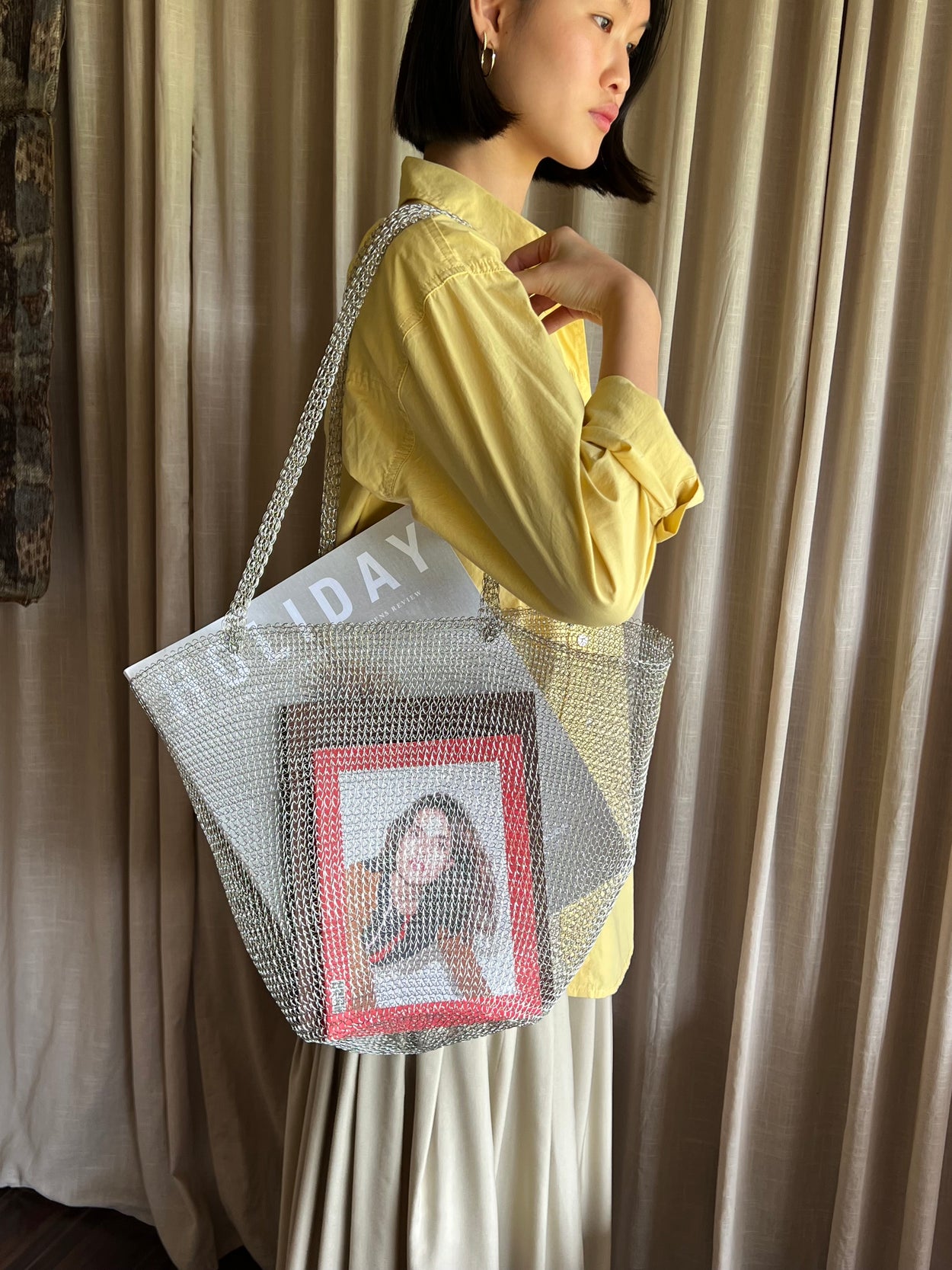 Handwoven Metal Tote