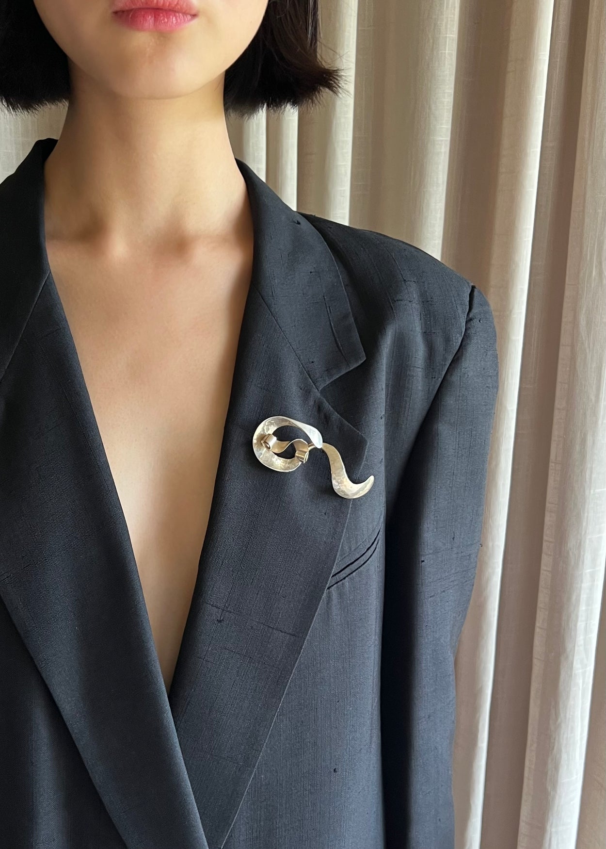 Abstract Curved Brooch