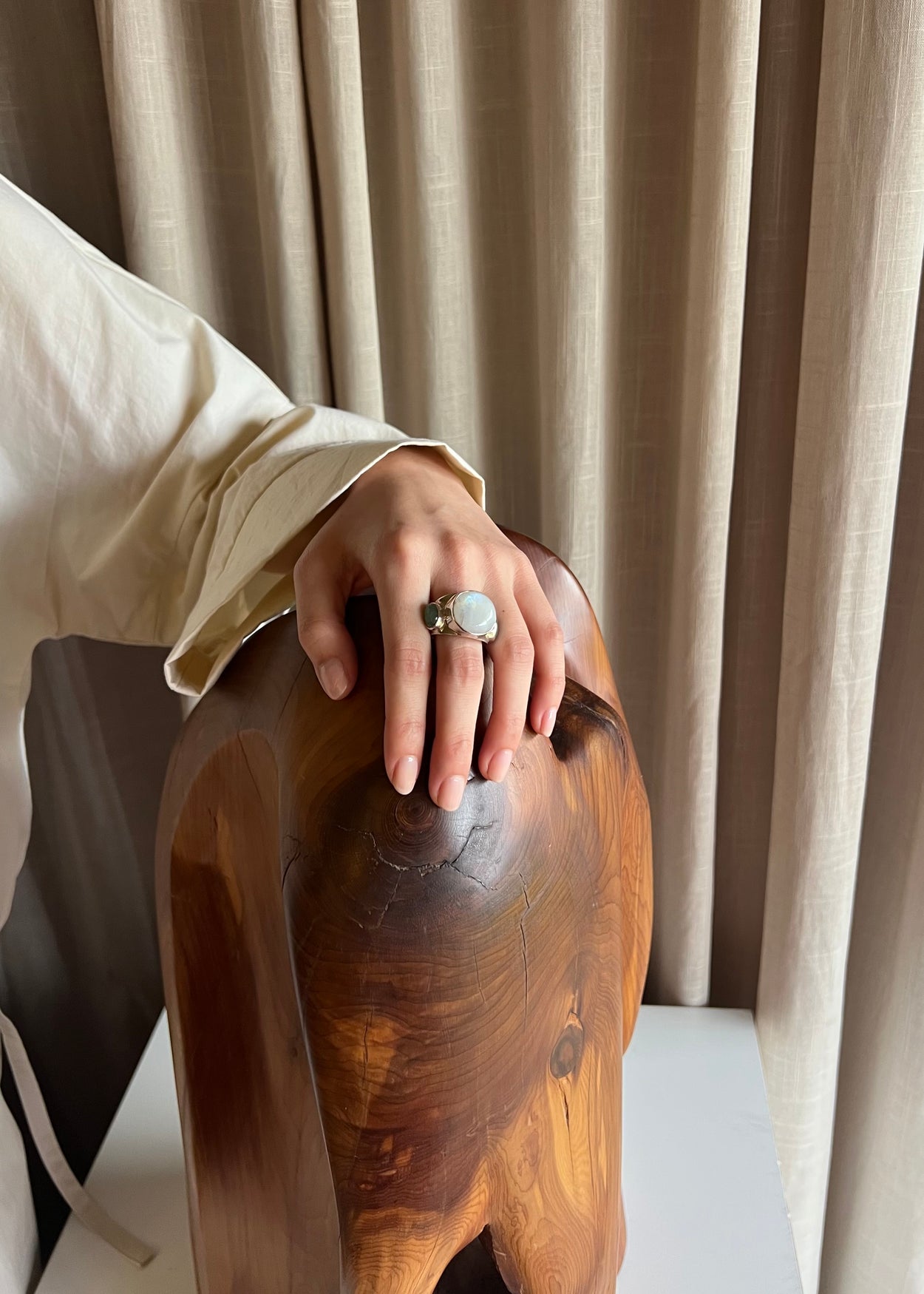Moonstone Prasiolite Ring
