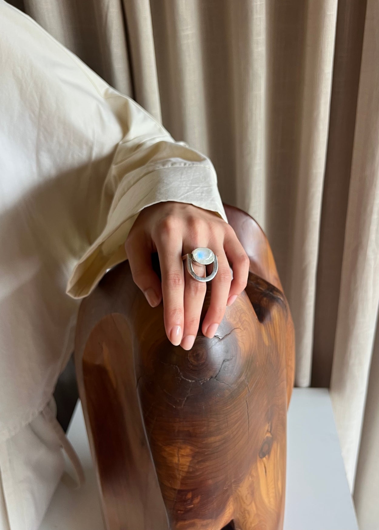 Modernist Moonstone Ring